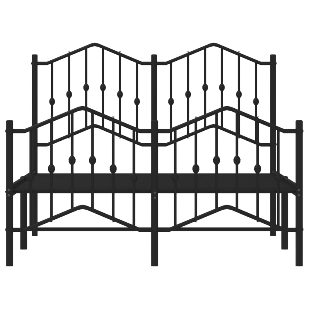 vidaXL Cadre de lit métal sans matelas avec pied de lit noir 120x190cm