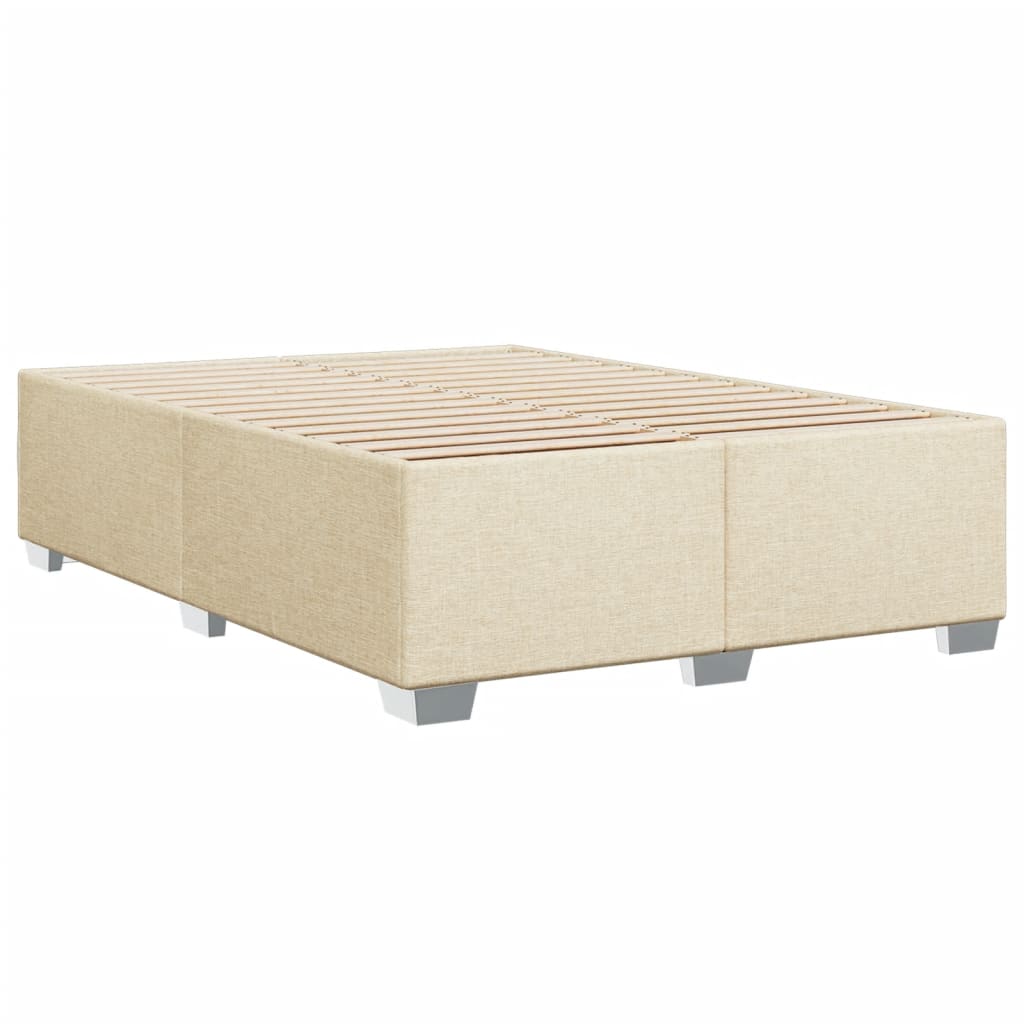 vidaXL Sommier à lattes de lit avec matelas Crème 160x200 cm Tissu