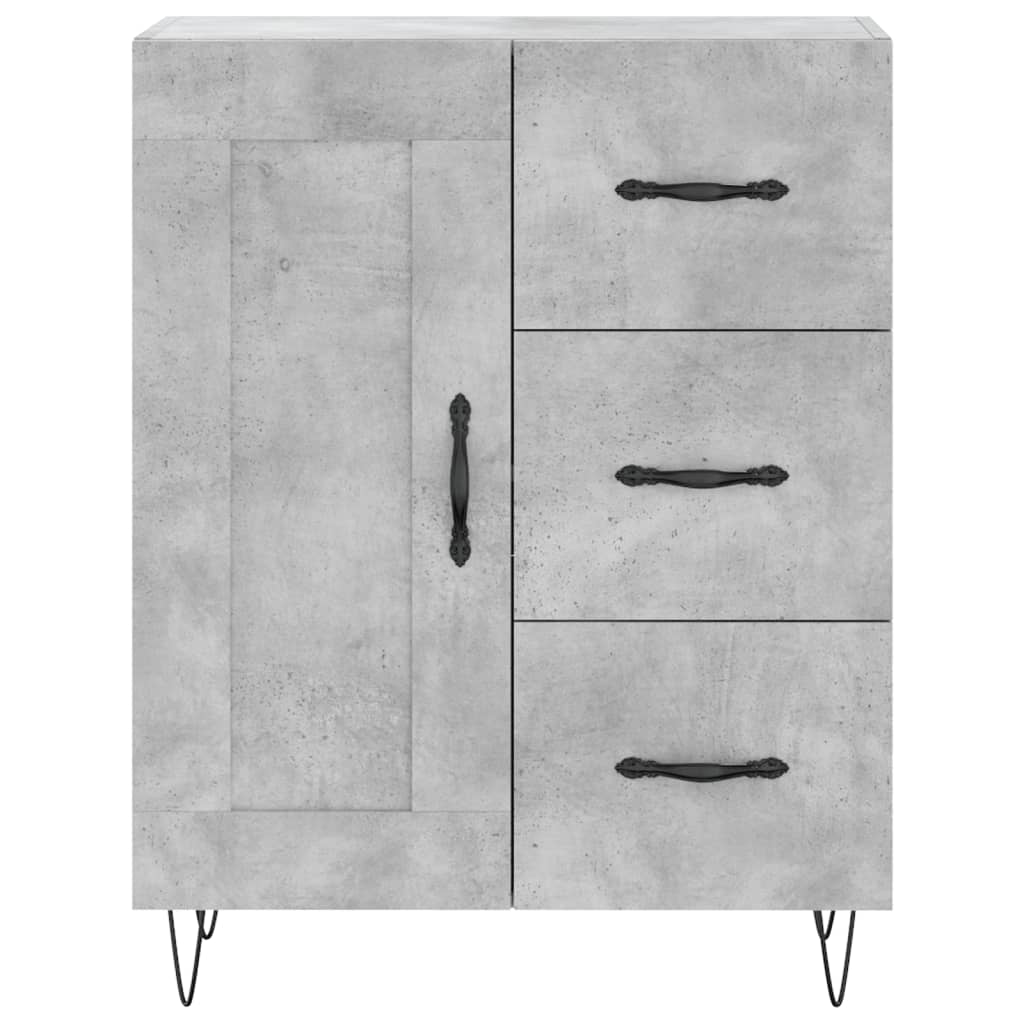 vidaXL Buffet gris béton 69,5x34x90 cm bois d'ingénierie