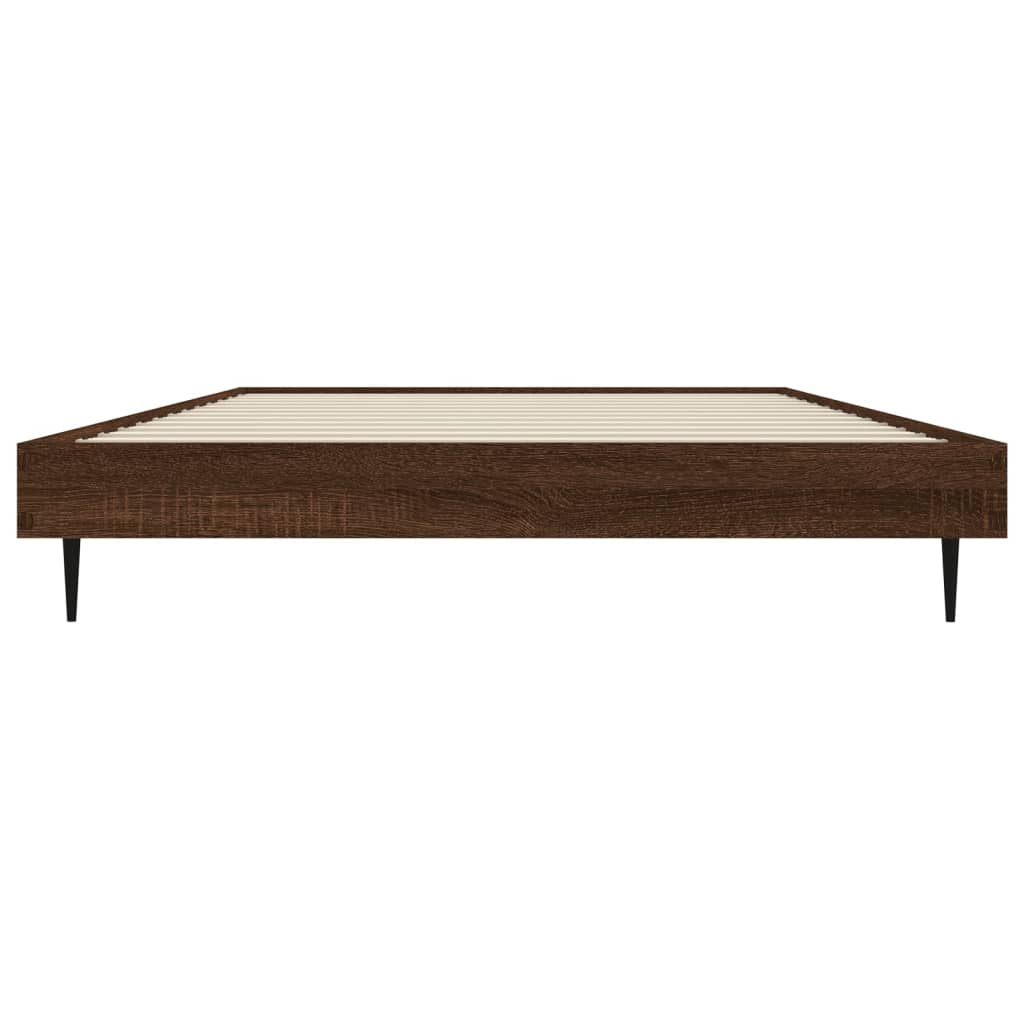 vidaXL Cadre de lit sans matelas chêne marron 90x200cm bois ingénierie