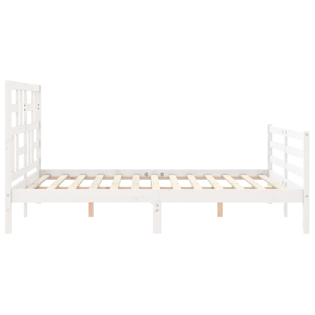 vidaXL Cadre de lit sans matelas blanc bois de pin massif