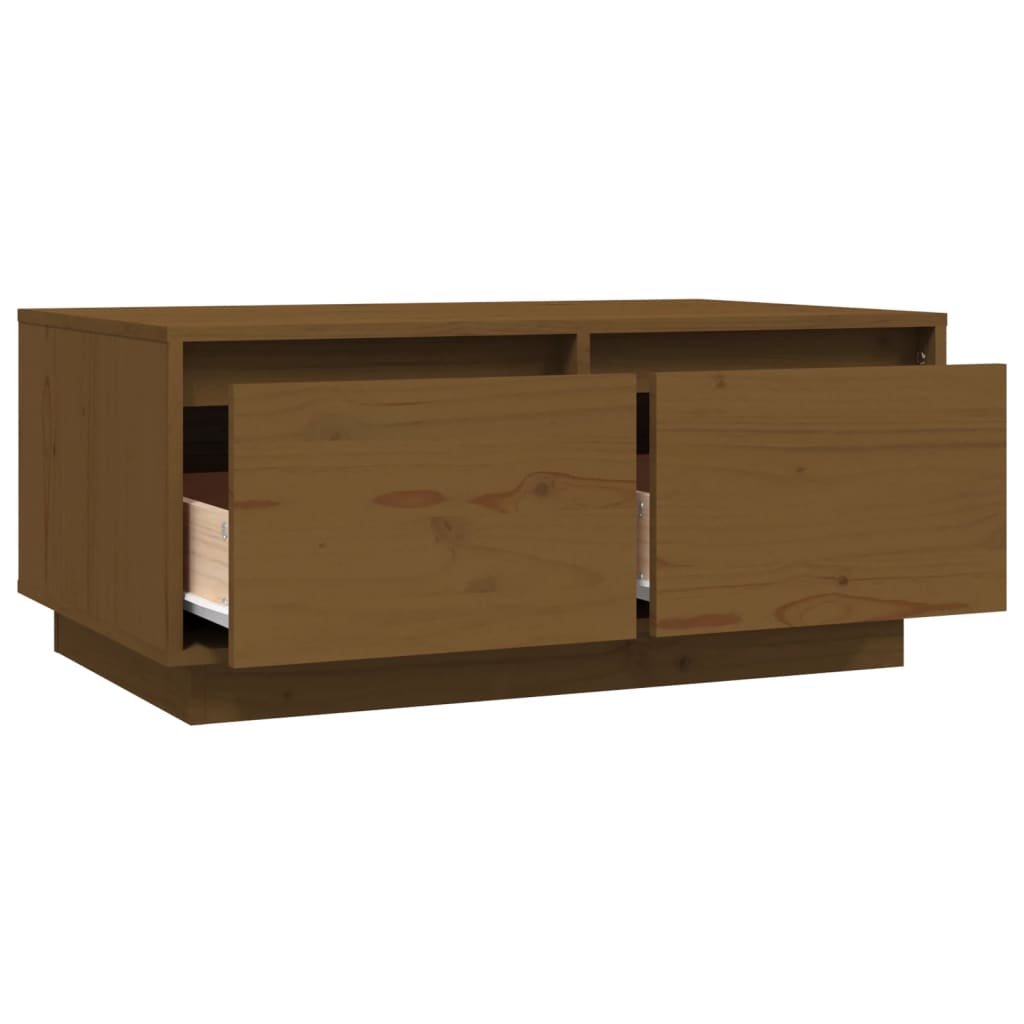 vidaXL Table basse Marron miel 80x50x35 cm Bois massif de pin