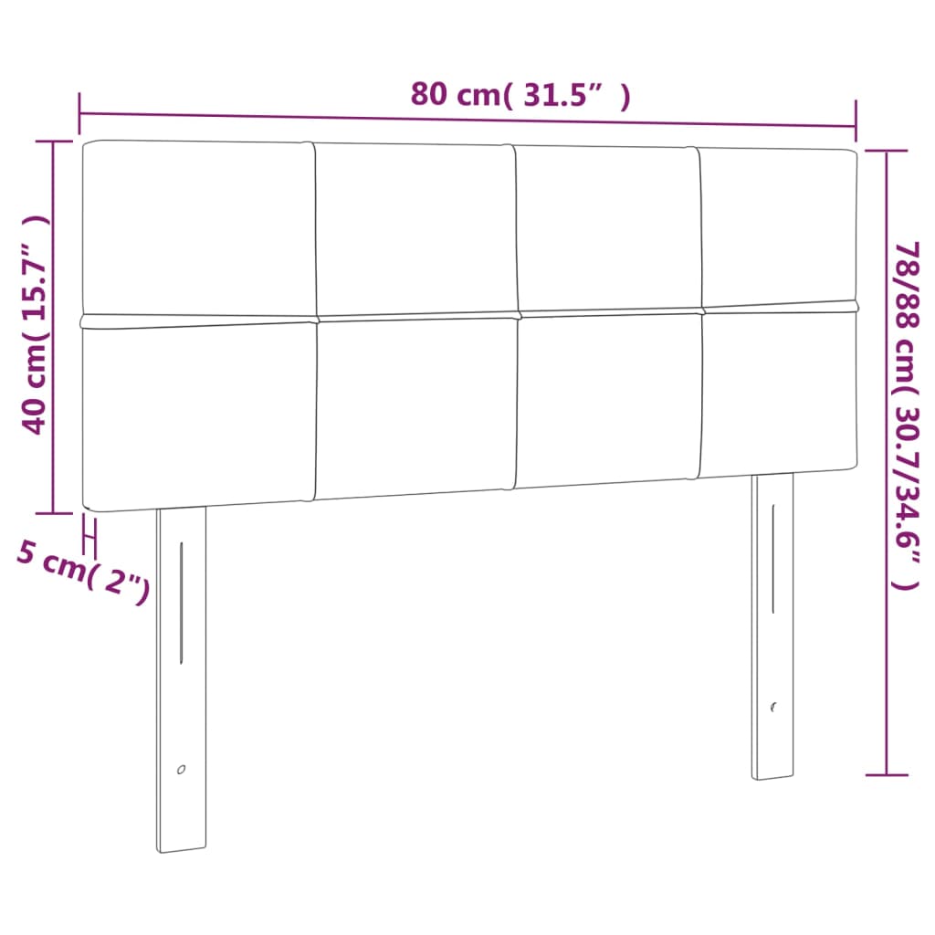 vidaXL Tête de lit Gris foncé 80x5x78/88 cm Tissu