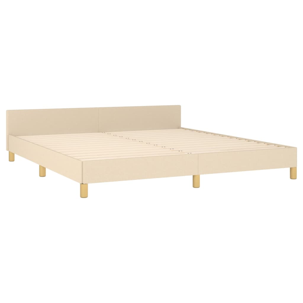 vidaXL Cadre de lit sans matelas crème 160x200 cm tissu