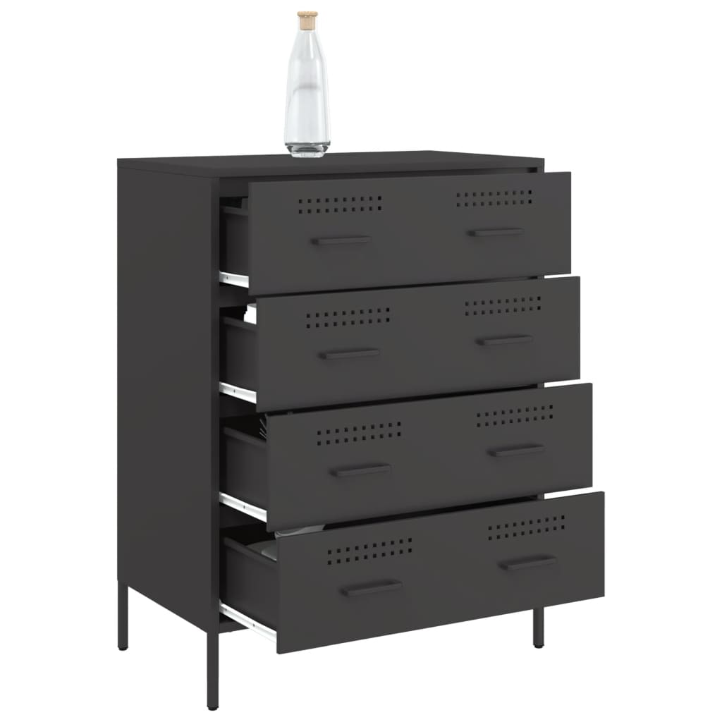 vidaXL Buffet noir 68x39x89 cm acier