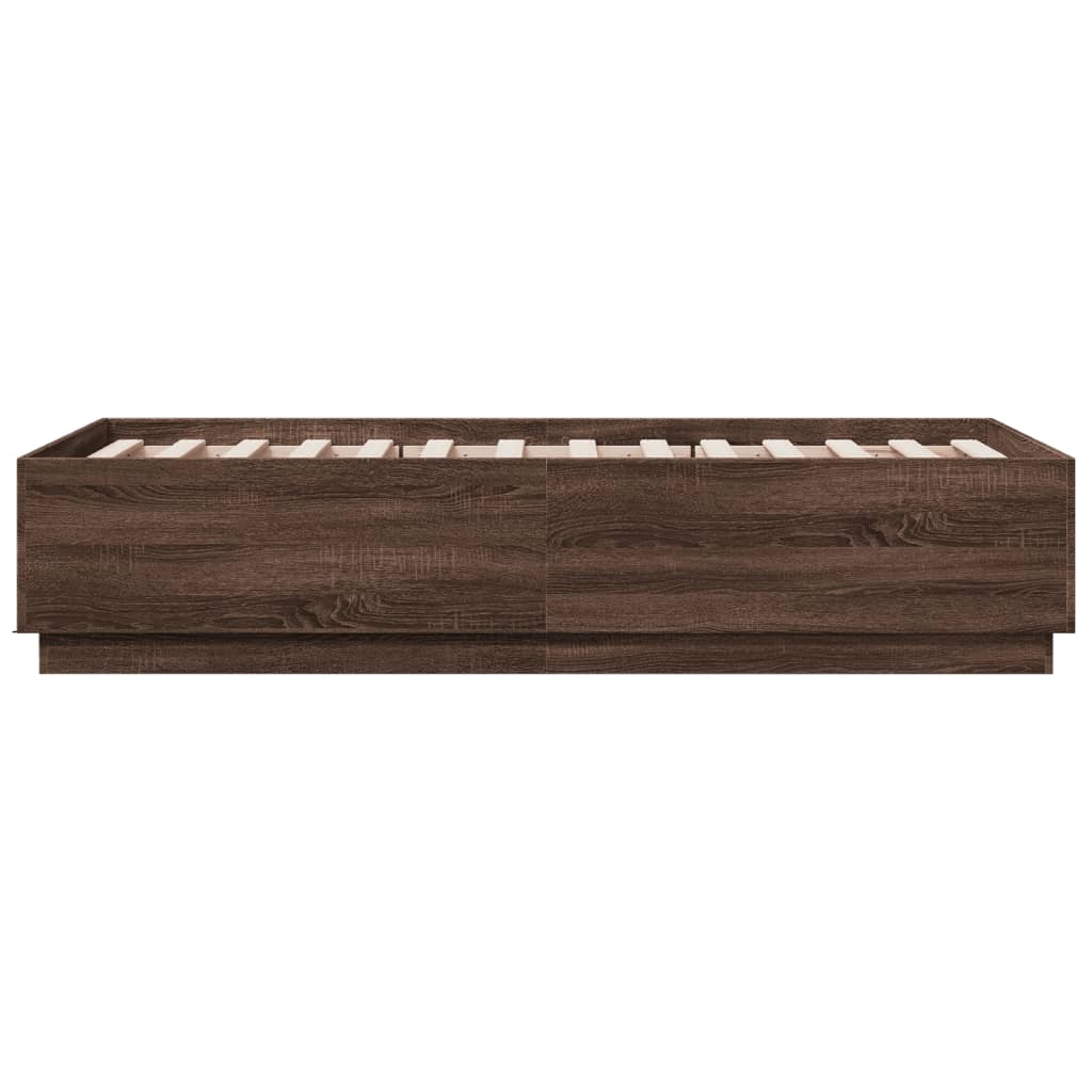 vidaXL Cadre de lit chêne marron 90x190 cm bois d'ingénierie