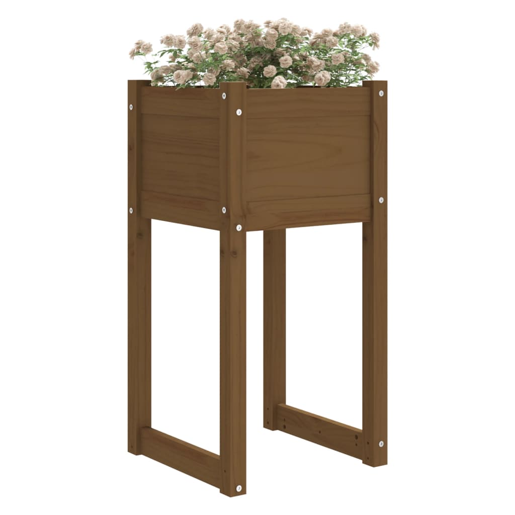 vidaXL Jardinière Marron miel 40x40x81 cm Bois massif de pin