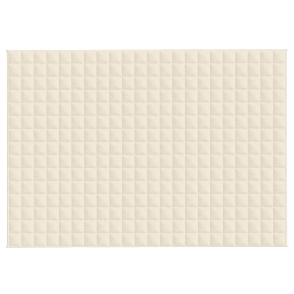 vidaXL Couverture lestée Crème clair 155x220 cm 7 kg Tissu