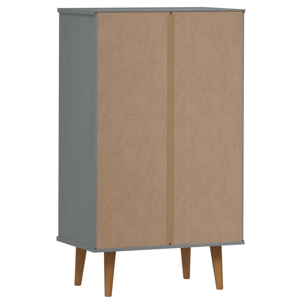 vidaXL Armoire à chaussures MOLDE Gris 59,5x35x103 cm Bois de pin