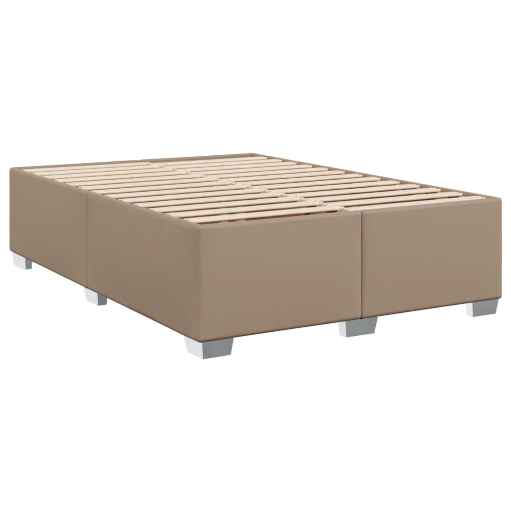 vidaXL Sommier à lattes de lit avec matelas Cappuccino 140x200 cm