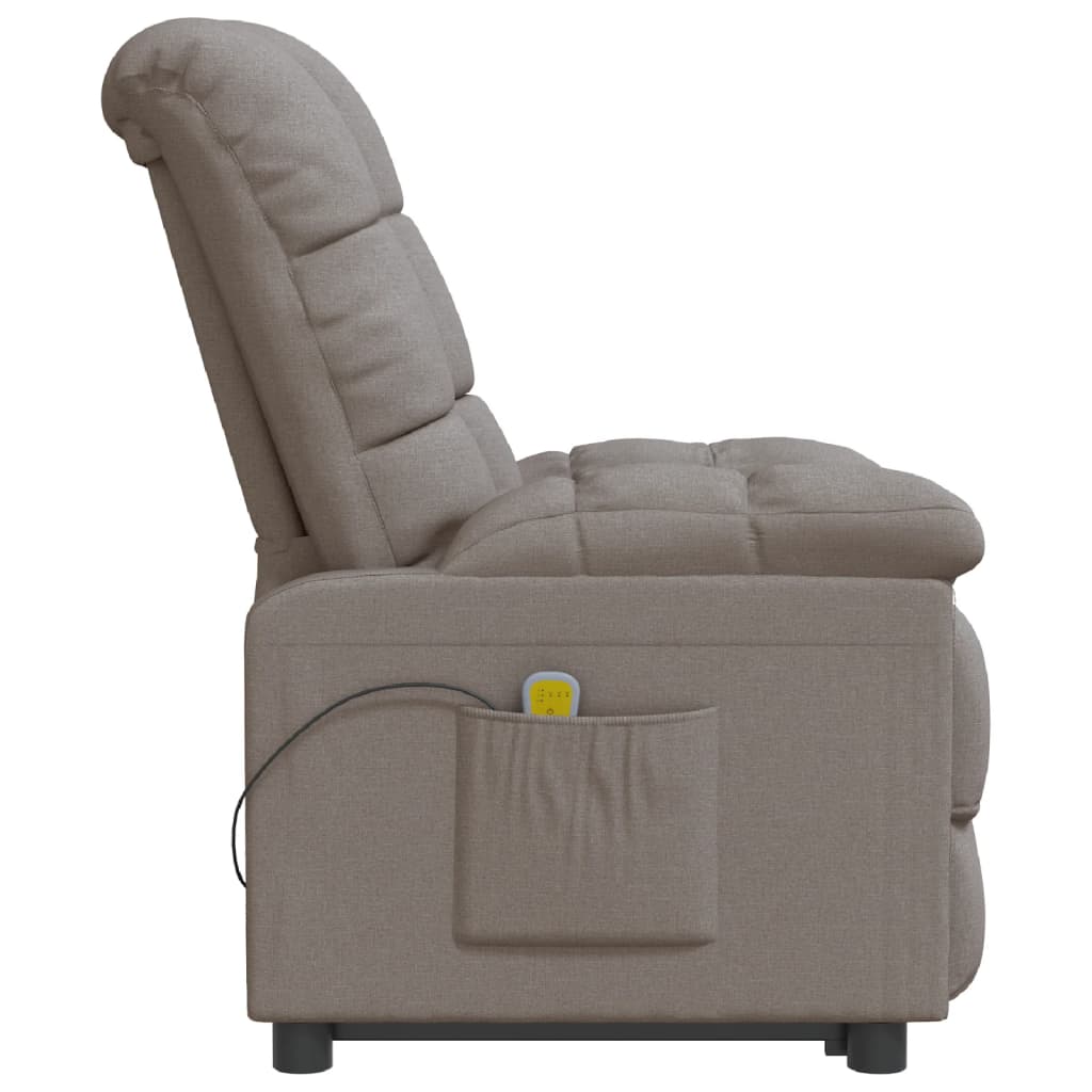 vidaXL Fauteuil de massage Taupe Tissu