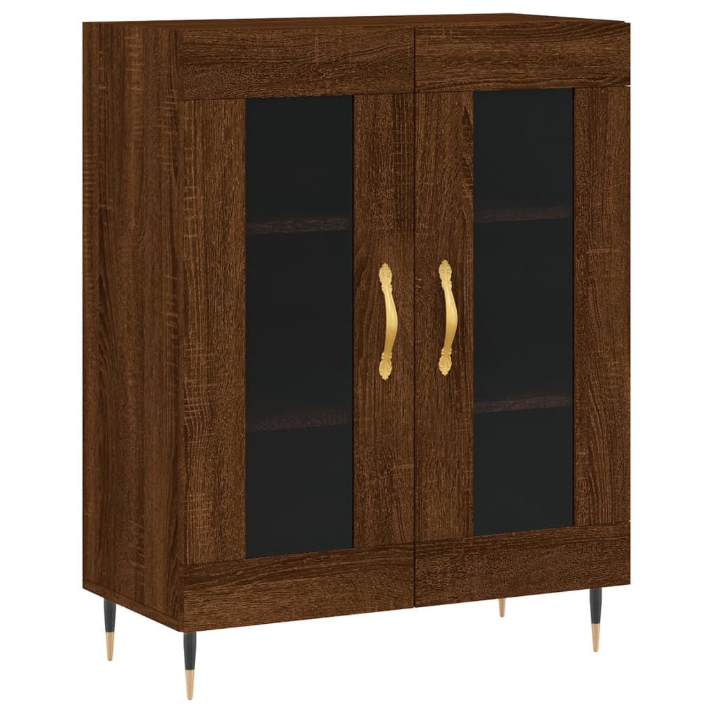 vidaXL Buffet haut Chêne marron 69,5x34x180 cm Bois d'ingénierie