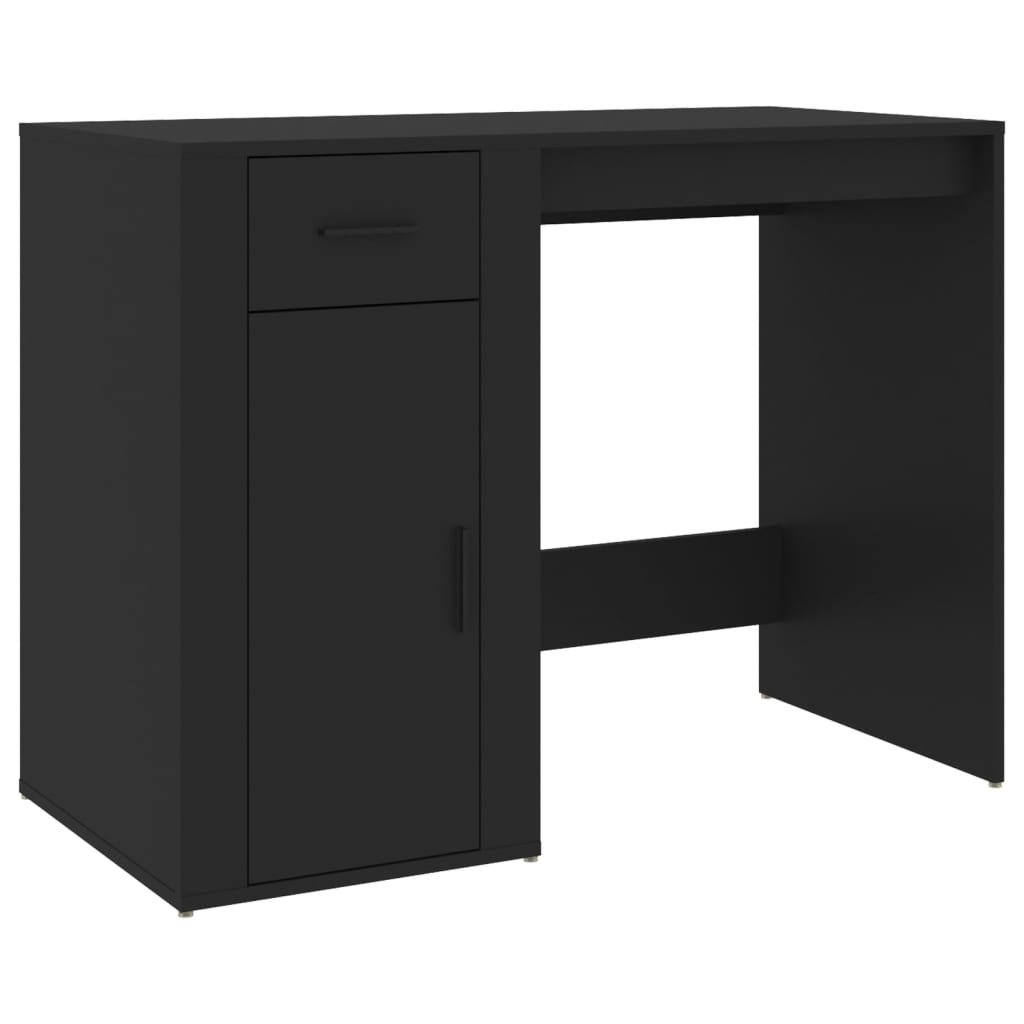 vidaXL Bureau Noir 100x49x75 cm Bois d'ingénierie