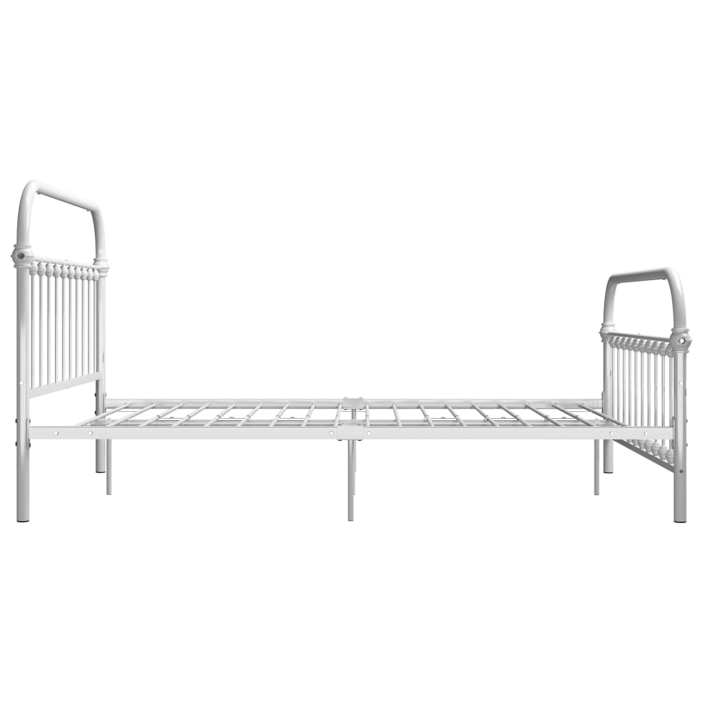 vidaXL Cadre de lit sans matelas et tête de lit blanc métal 160x200 cm