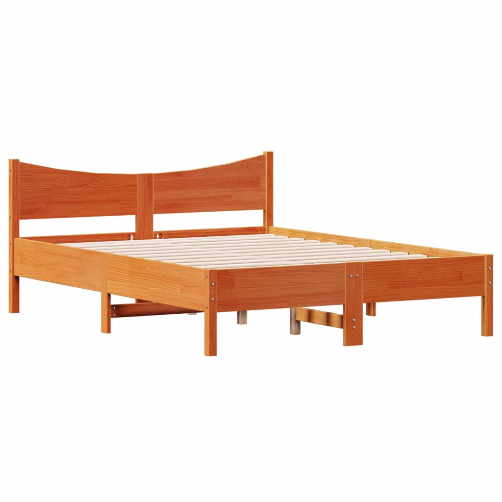 vidaXL Cadre de lit sans matelas cire marron 120x190cm bois pin massif