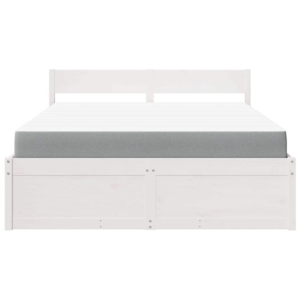 vidaXL Lit avec tiroirs et matelas blanc 140x200 cm bois massif de pin