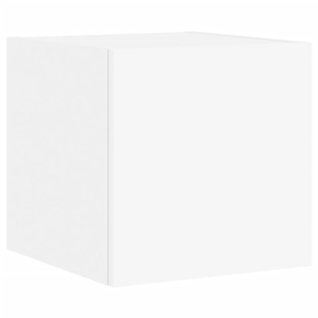 vidaXL Meubles TV muraux avec lumières LED 2 pcs blanc 30,5x35x30 cm