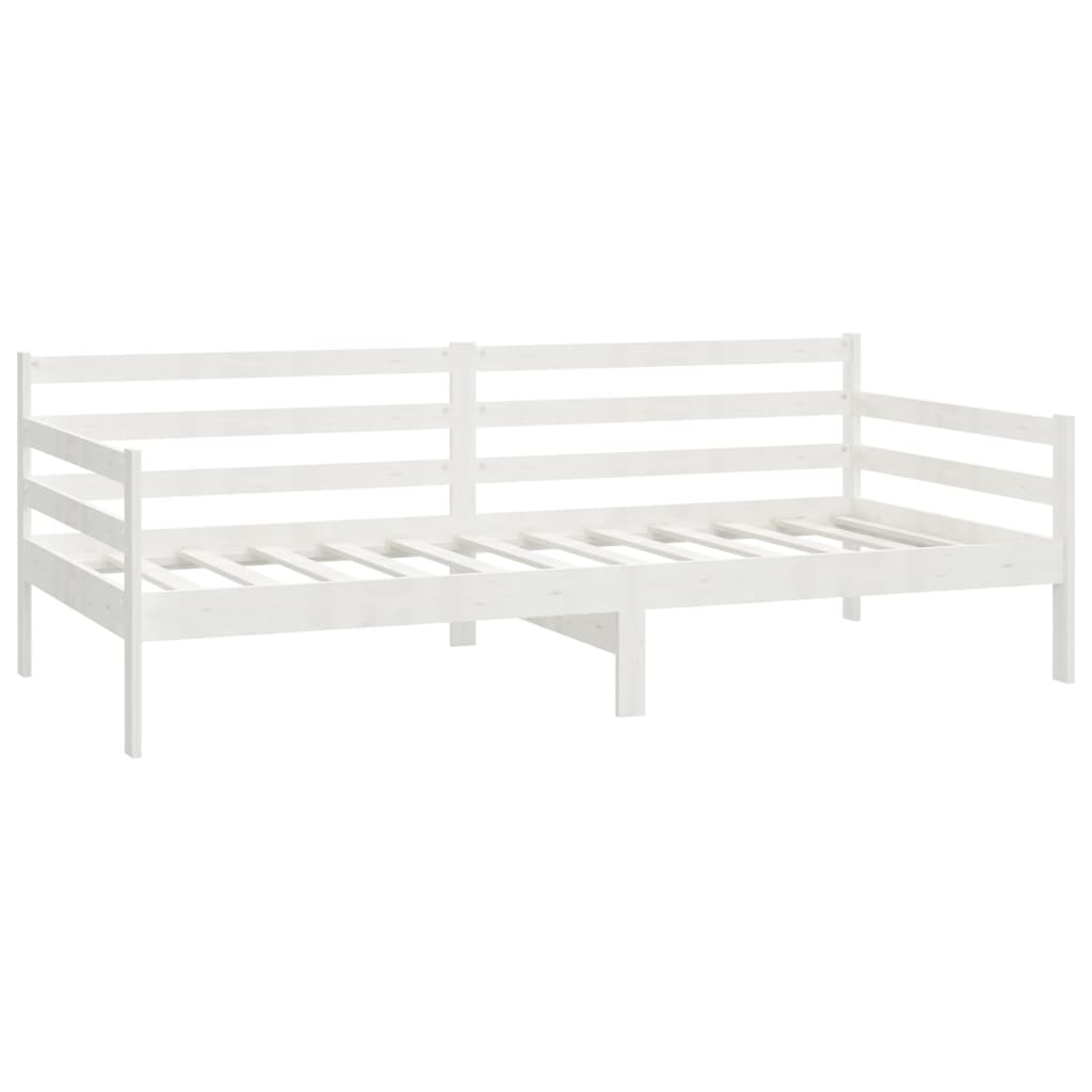 vidaXL Lit de jour sans matelas blanc bois de pin massif 90x200 cm