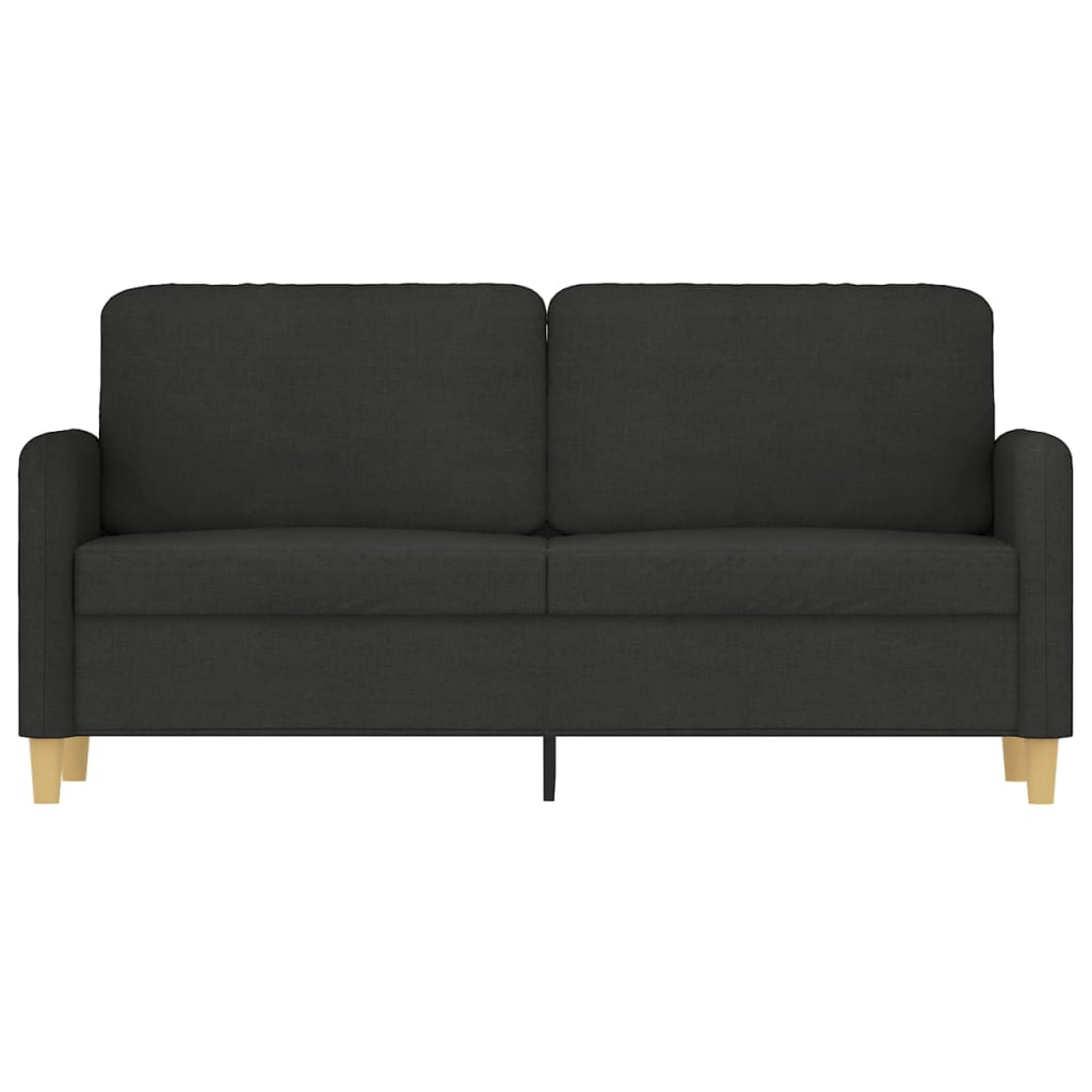 vidaXL Canapé à 2 places Noir 140 cm Tissu