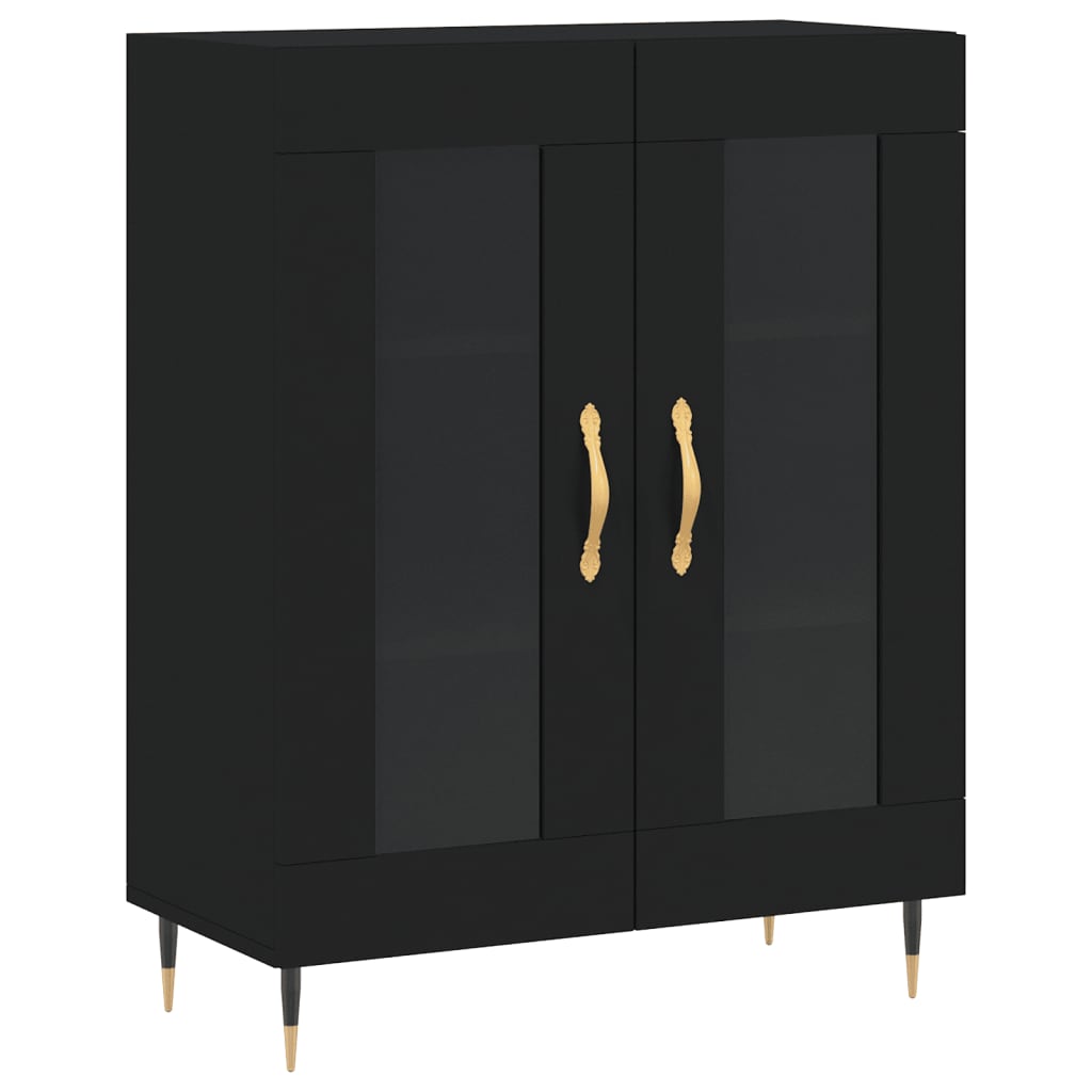 vidaXL Buffet haut Noir 69,5x34x180 cm Bois d'ingénierie