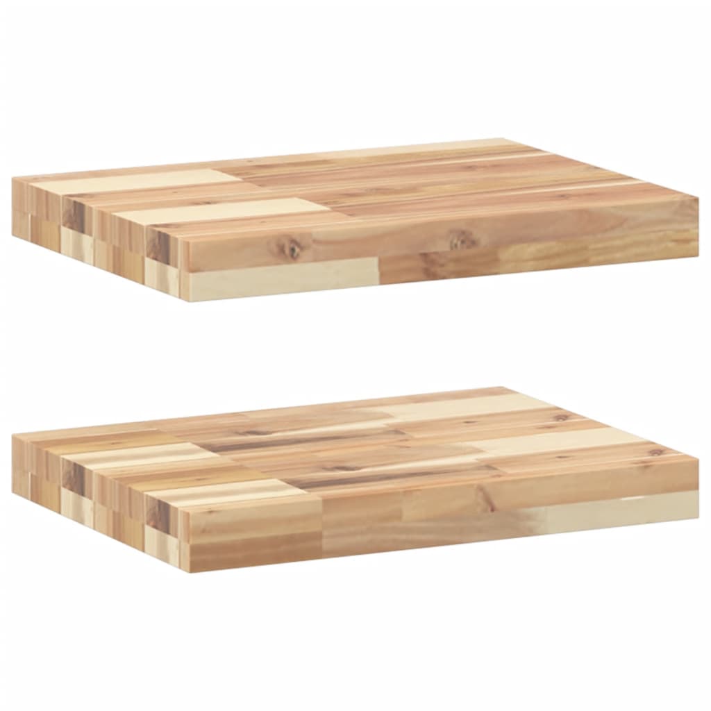 vidaXL Étagères flottantes 2 pcs 60x30x4 cm acacia massif non traité