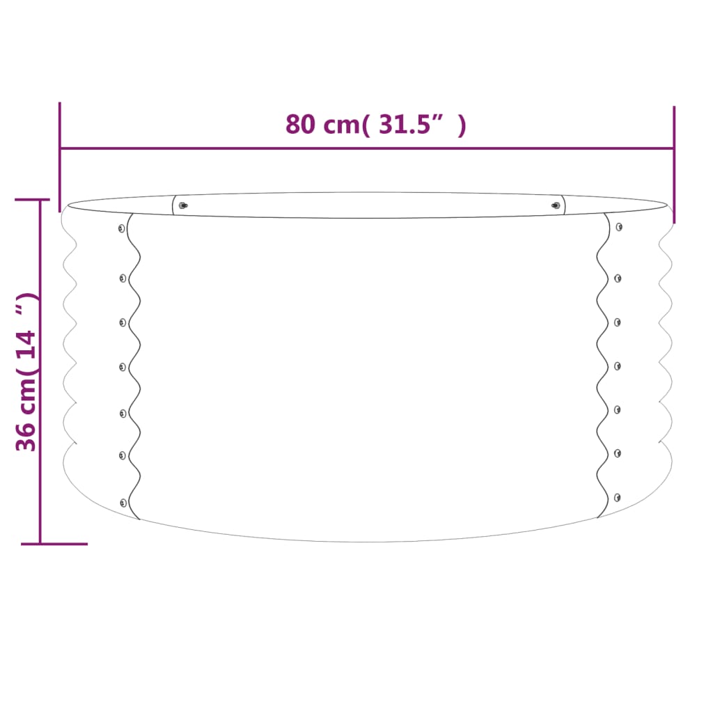 vidaXL Jardinière Acier enduit de poudre 80x80x36 cm Anthracite