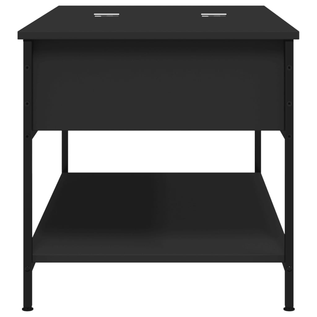 vidaXL Table basse noir 100x50x50 cm bois d'ingénierie et métal