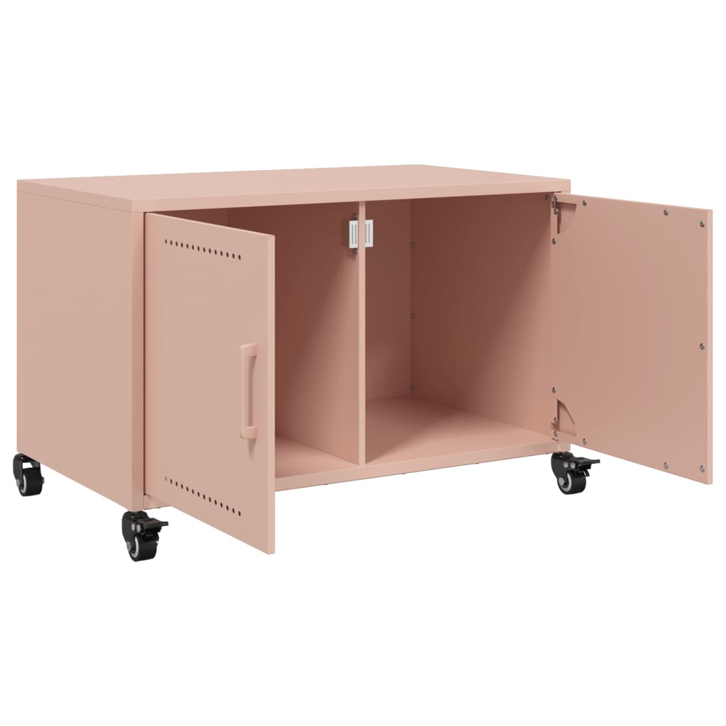 vidaXL Meuble TV rose 68x39x43,5 cm acier