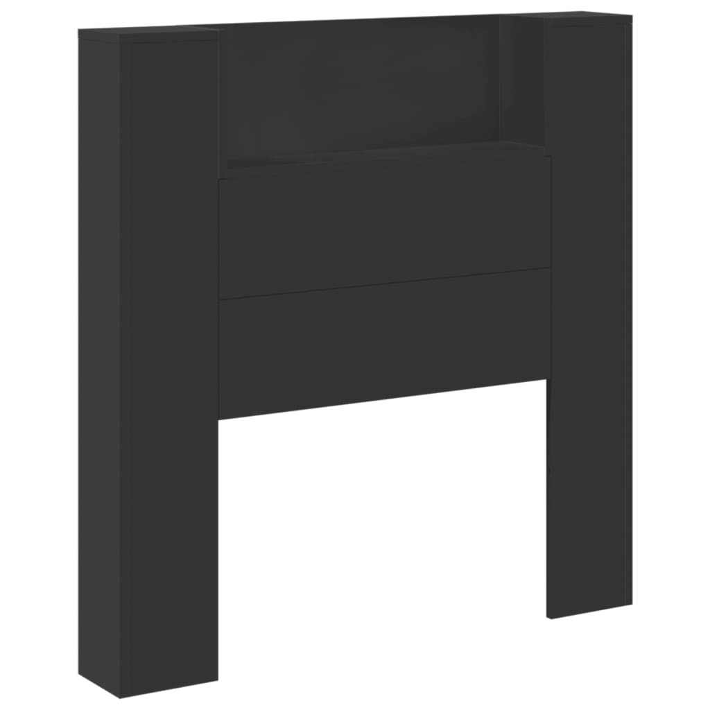 vidaXL Armoire tête de lit avec LED noir 100x16,5x103,5 cm