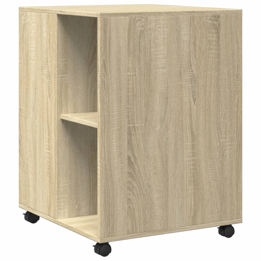 vidaXL Table d'appoint avec roues chêne sonoma bois d'ingénierie