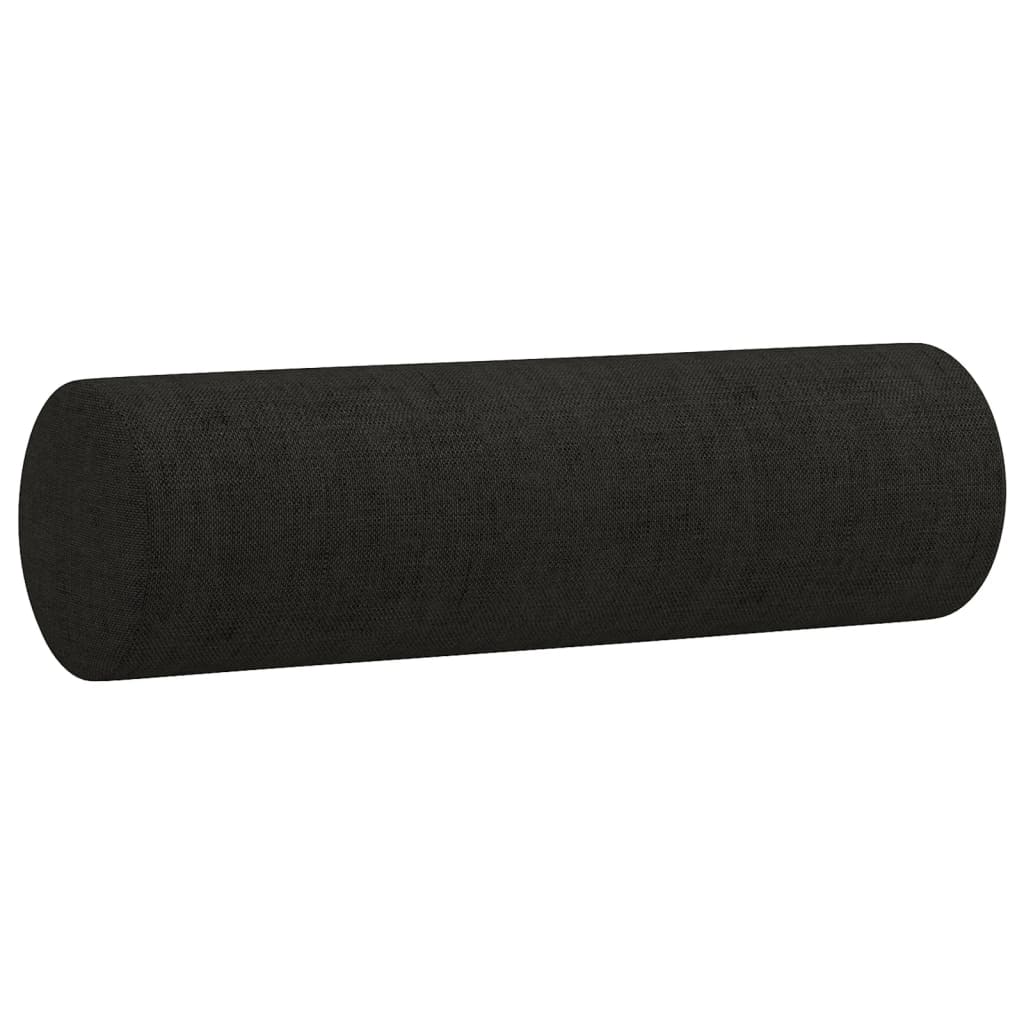 vidaXL Canapé 2 places avec oreillers décoratifs noir 140 cm tissu