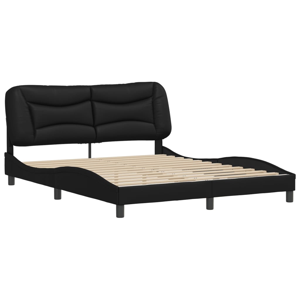 vidaXL Cadre de lit sans matelas noir 160x200 cm similicuir