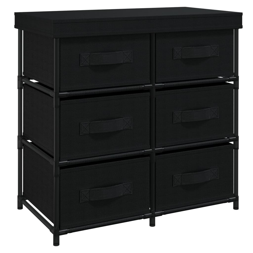 vidaXL Armoire de rangement avec 6 tiroirs 55x29x55 cm Noir Acier