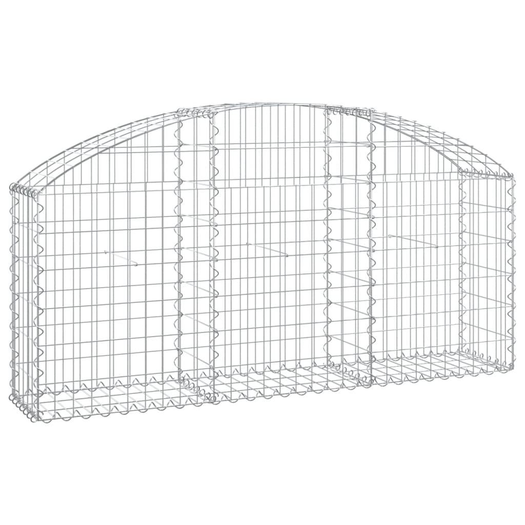 vidaXL Panier de gabions arqué 150x30x60/80 cm Fer galvanisé