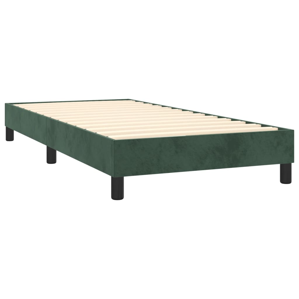 vidaXL Sommier à lattes de lit avec matelas et LED Vert foncé 90x200cm