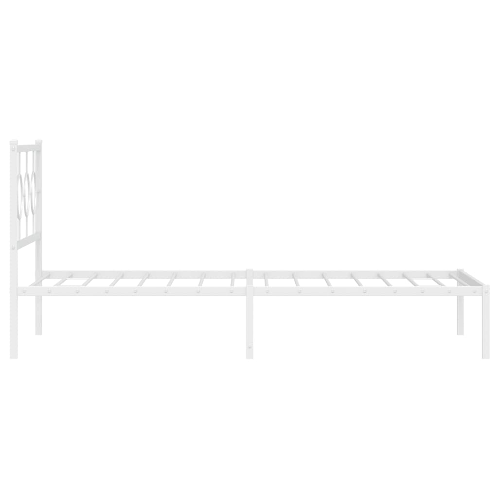 vidaXL Cadre de lit métal sans matelas et pied de lit blanc 107x203 cm