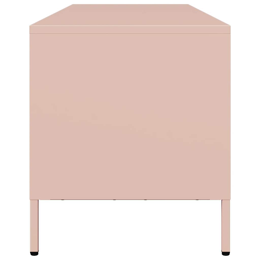 vidaXL Meuble TV rose 135x39x43,5 cm acier laminé à froid