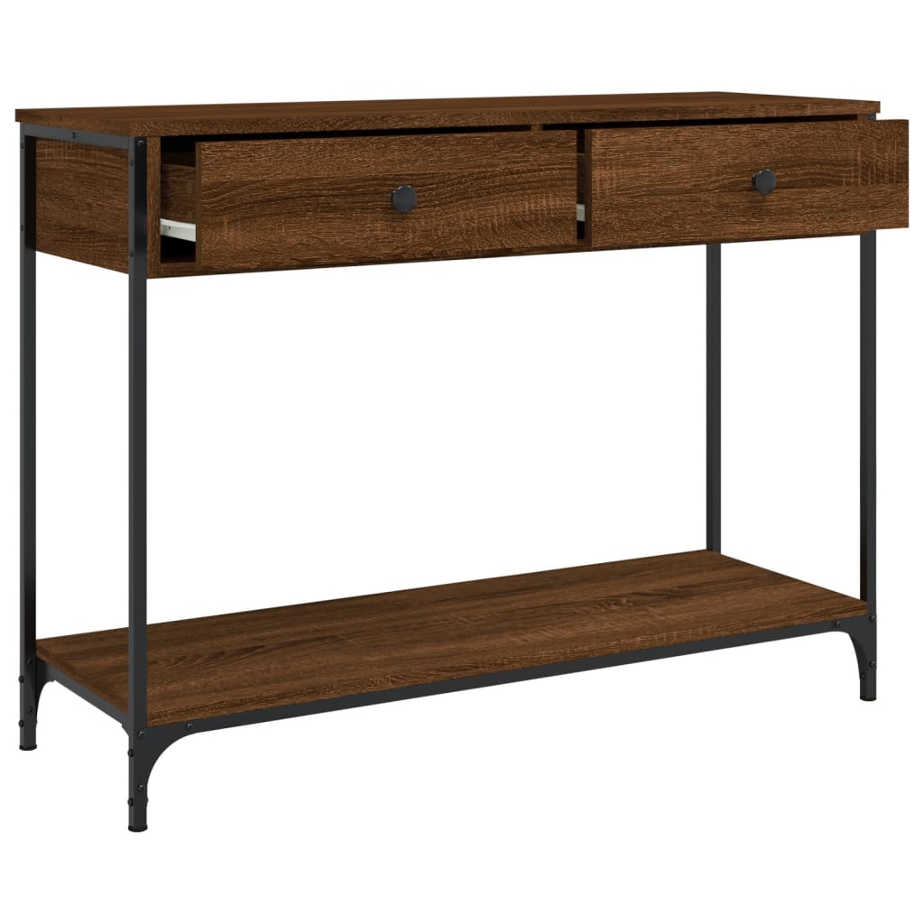 vidaXL Table console chêne marron 100x34,5x75 cm bois d'ingénierie