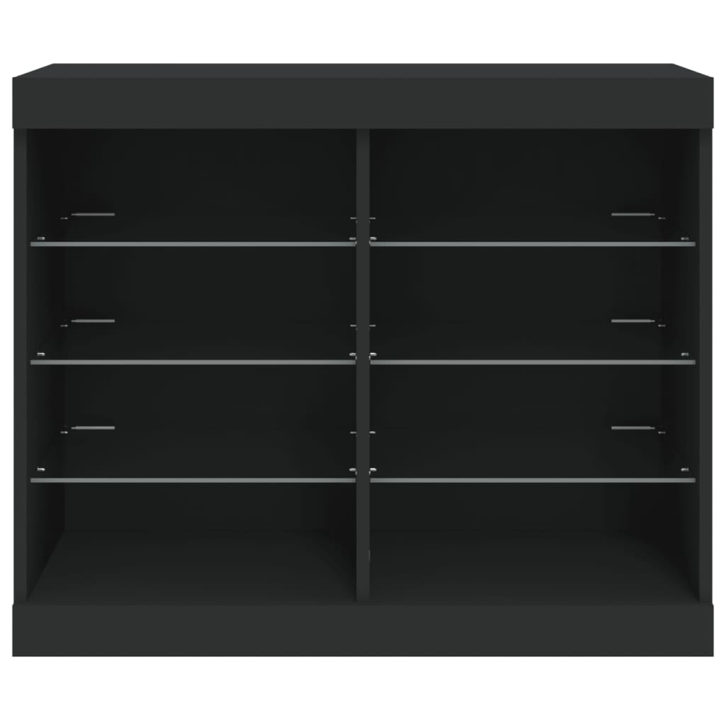 vidaXL Buffet avec lumières LED noir 81x37x67 cm