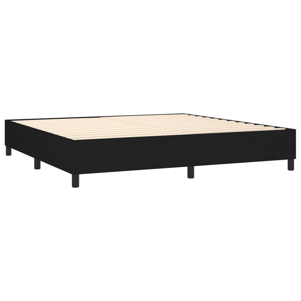 vidaXL Sommier à lattes de lit avec matelas Noir 200x200 cm Tissu