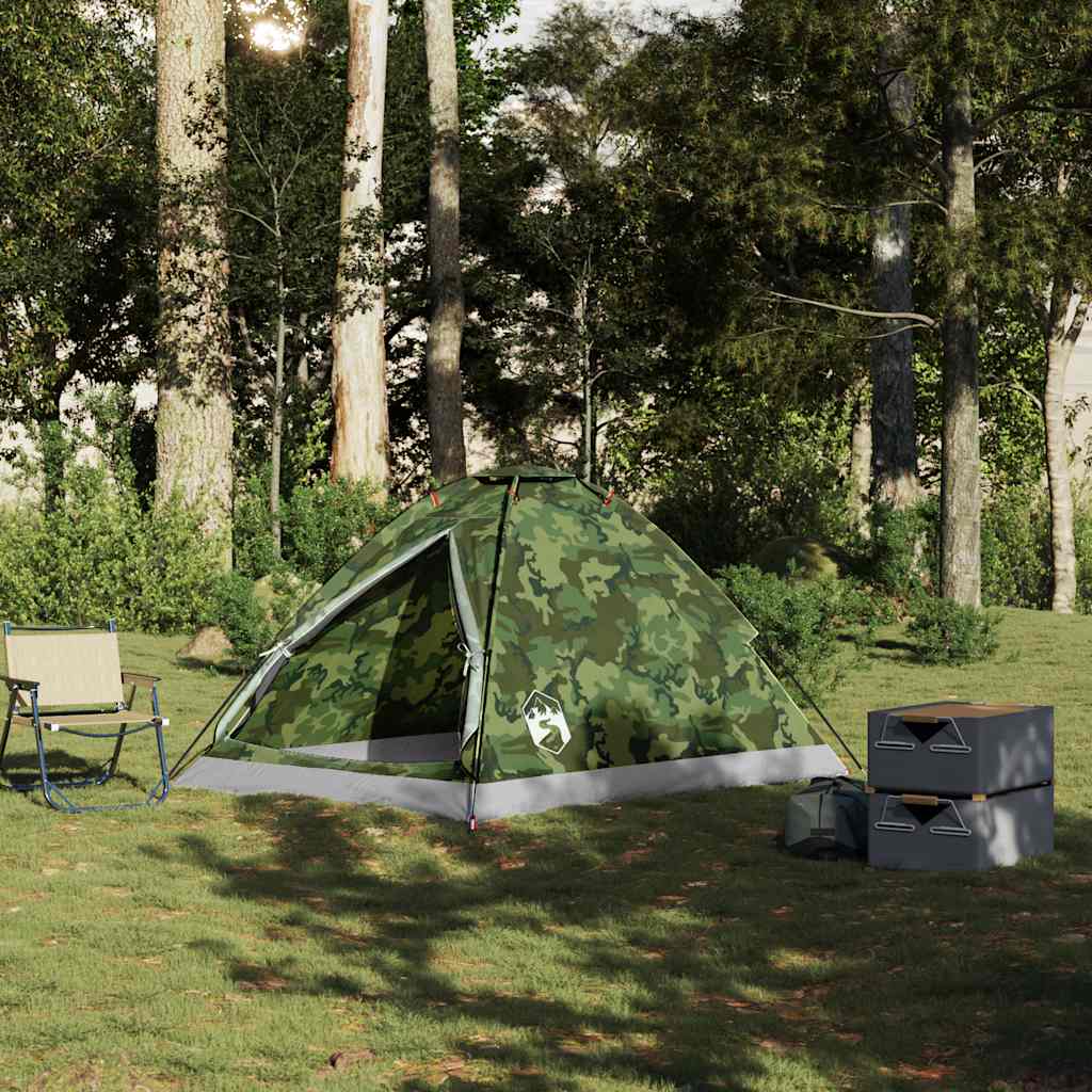 vidaXL Tente de camping à dôme 2 personnes camouflage imperméable