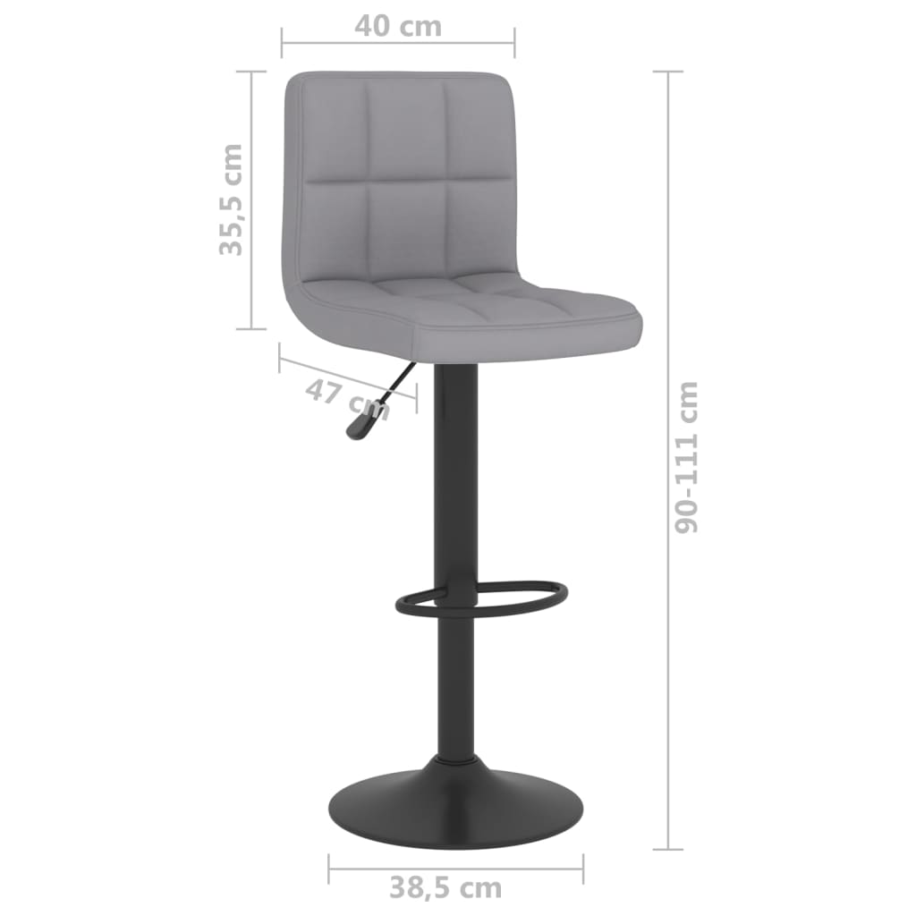 vidaXL Tabouret de bar Gris clair Tissu