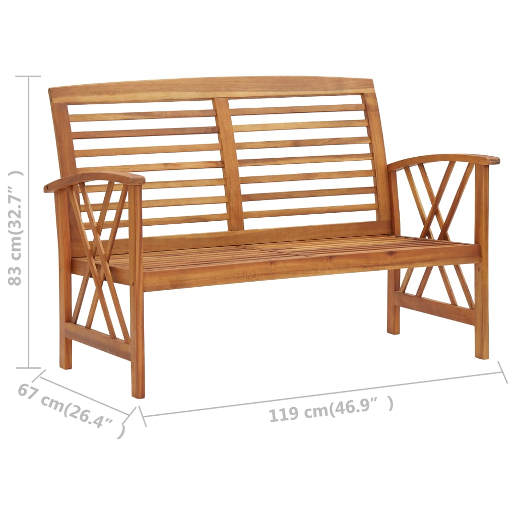 vidaXL Salon de jardin 5 pcs Bois d'acacia solide