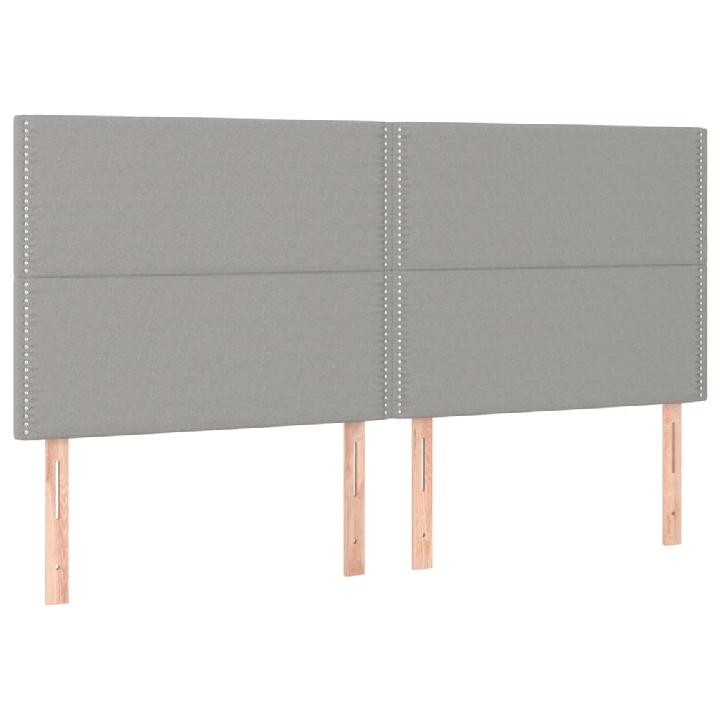 vidaXL Sommier à lattes de lit avec matelas Gris clair 160x200cm Tissu