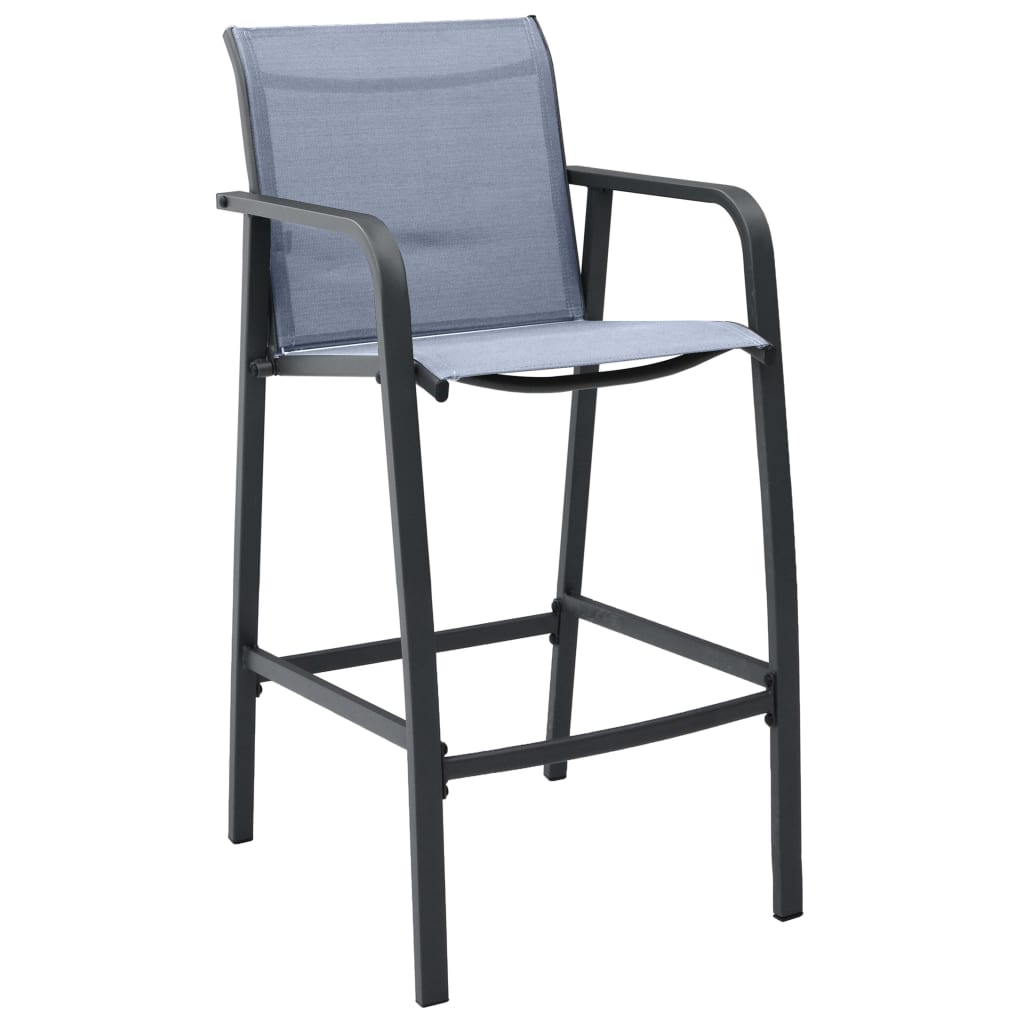 vidaXL Chaises de bar de jardin lot de 2 Gris Txtilène