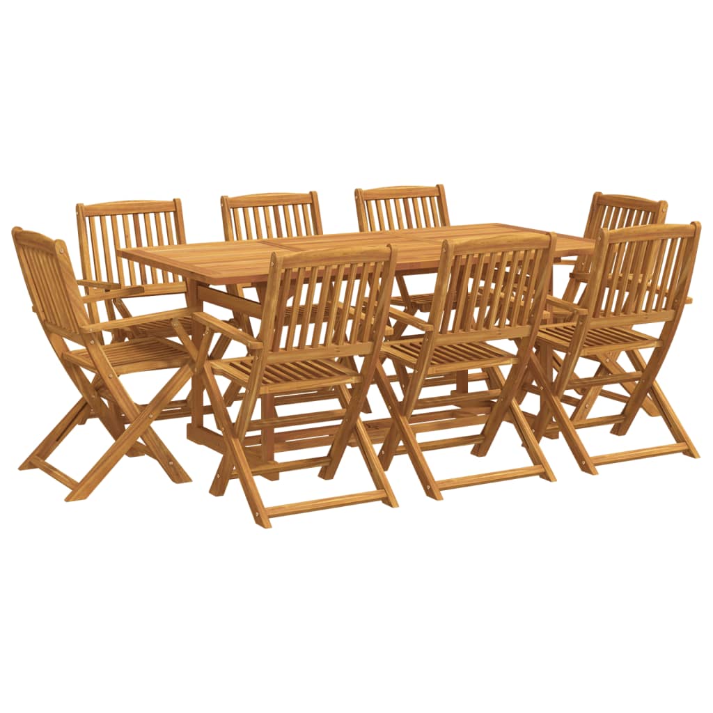 vidaXL Ensemble à manger de jardin 9 pcs bois massif d'acacia