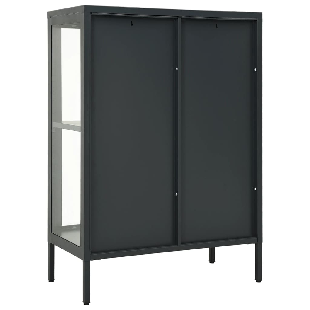 vidaXL Buffet Anthracite 75x35x105 cm Acier et verre