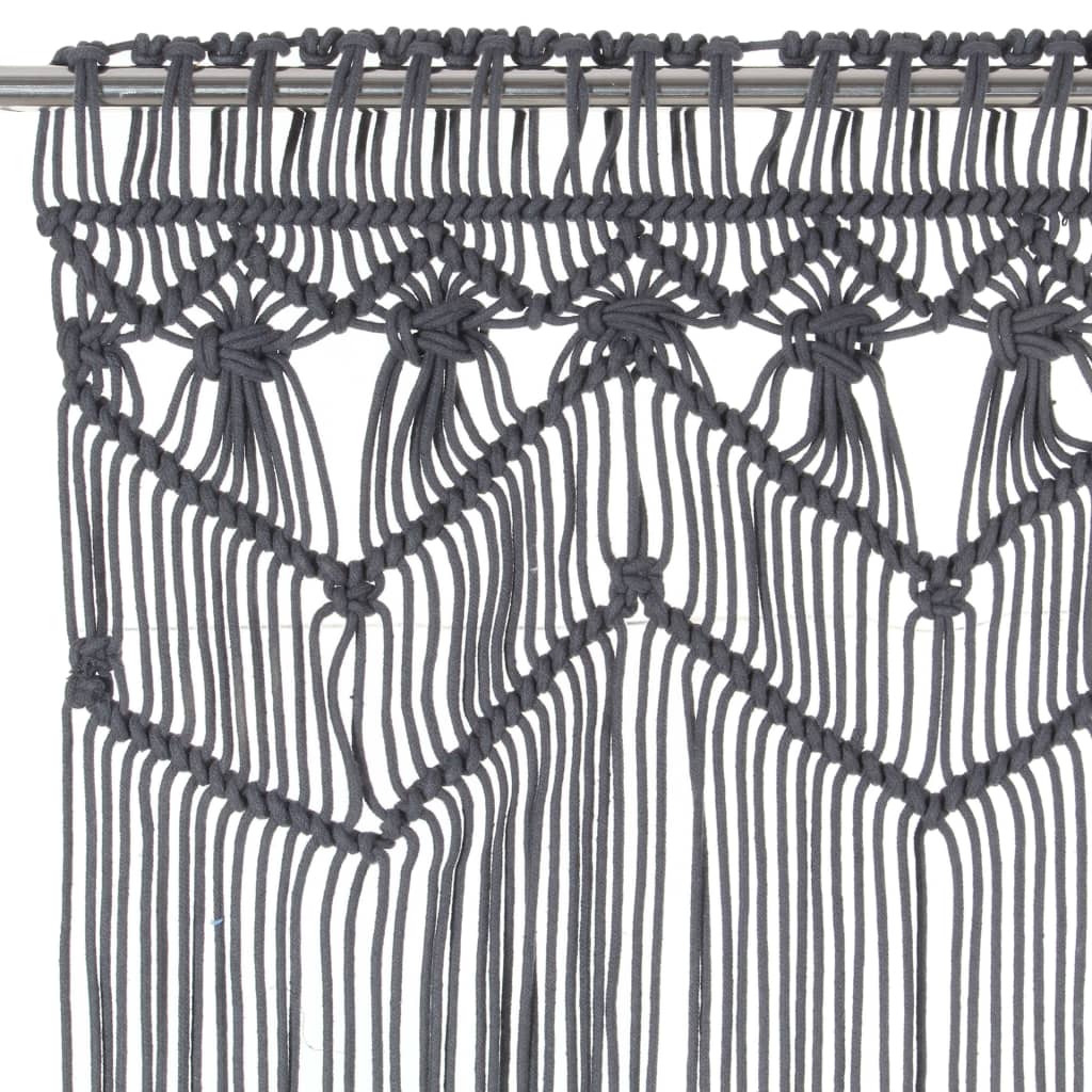 vidaXL Rideau en macramé Anthracite 140x240 cm Coton