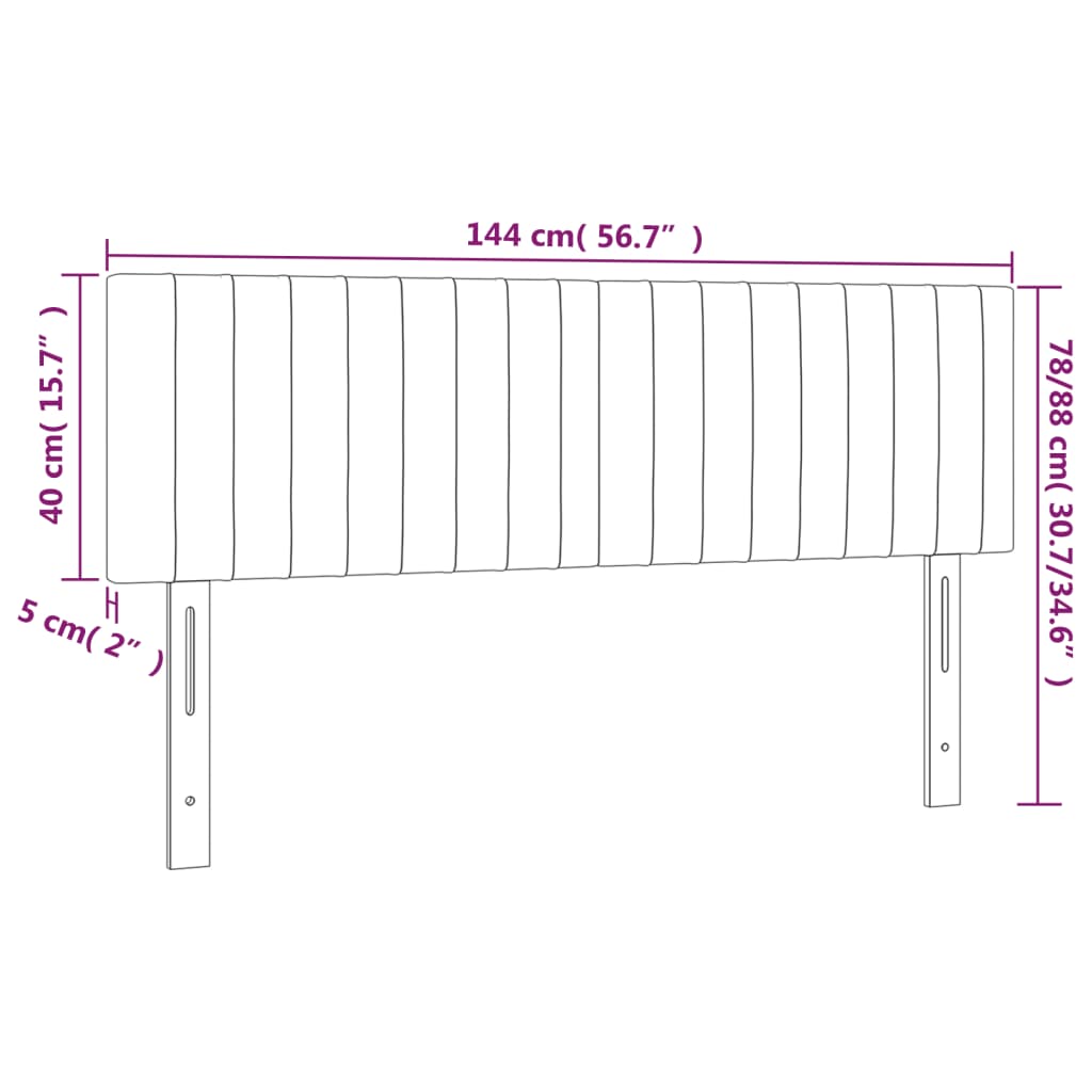 vidaXL Têtes de lit 2 pcs gris foncé 72x5x78/88 cm velours