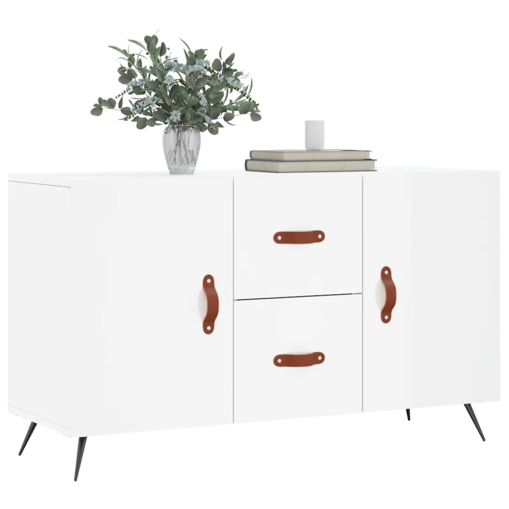 vidaXL Buffet blanc brillant 100x36x60 cm bois d'ingénierie